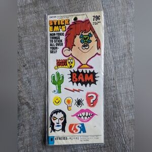 Vintage Halloween 70's Stick 'Ems Decal Stickers Novelty Decorations